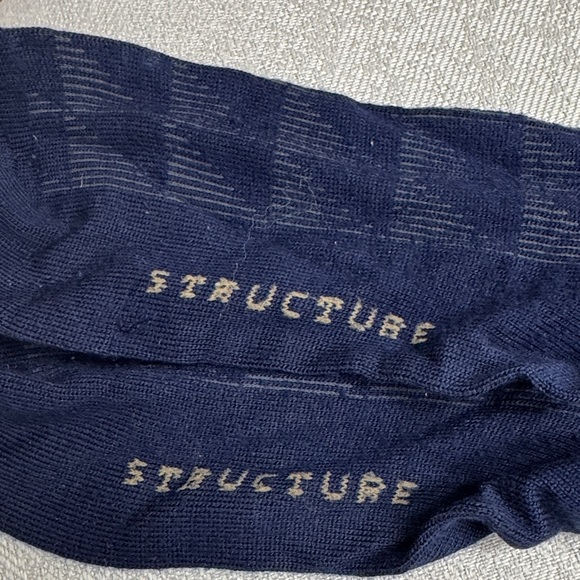 Structure Dark Blue Patterned Socks - Picture 2 of 4